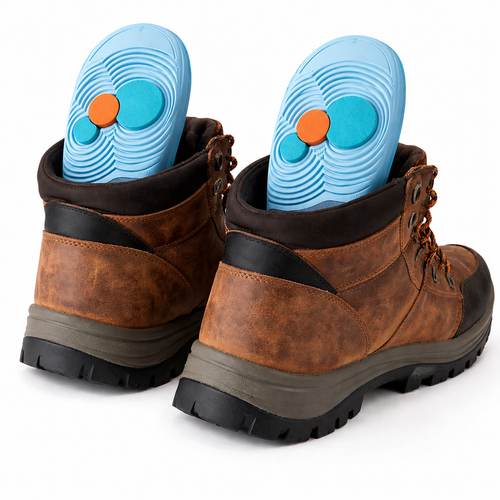 SHOCK-ABSORBING WORK INSOLES FOR LONG SHIFTS